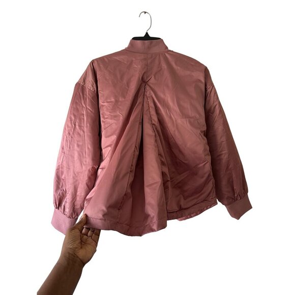A New Day Women's Bomber Jacket - Dusty Rose, Berry Pink Mauve Quilted Size S - Picture 4 of 11